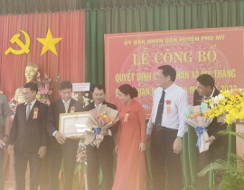 Lễ công bố xã Mỹ Thắng đạt chuẩn NTM